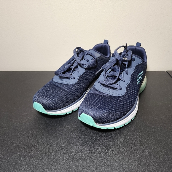 Skechers Lite-Weight Blue Athletic Trainers Sneakers Women's Shoes Size 9 - Picture 2 of 11